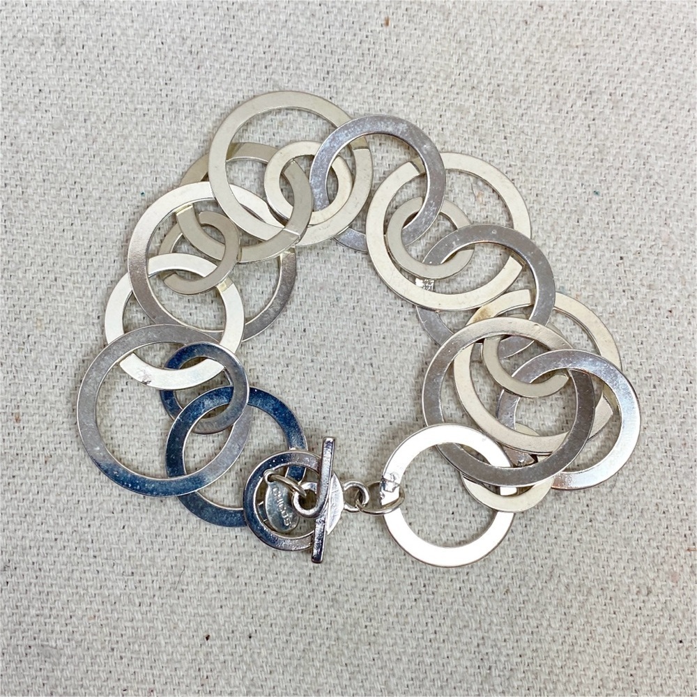 Chicos Silver Circle Link Bracelet